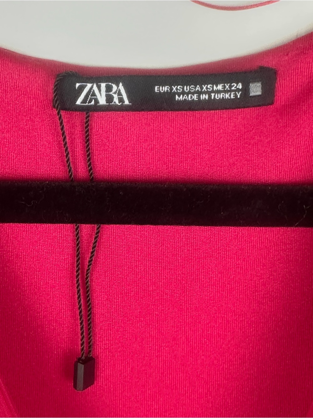 Zara Fuchsia Pink Pleated Maxi Dress Twist Front Long Sleeve XS - Picture 3 of 13